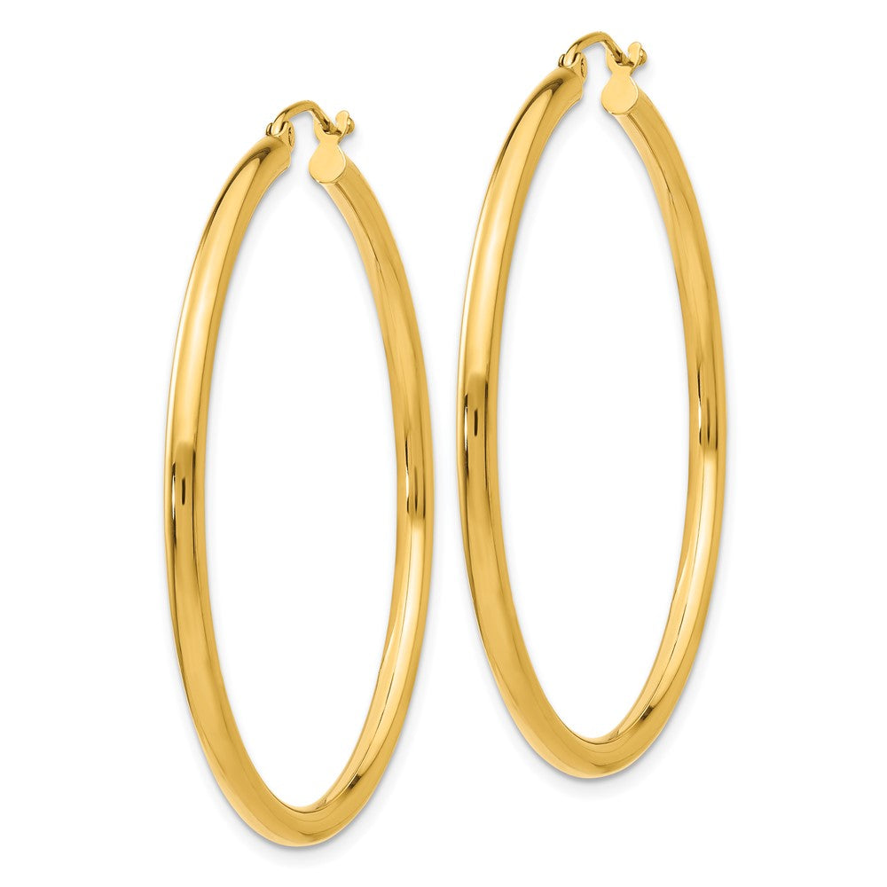 14k Yellow Gold 45 mm Lightweight Tube Hoop Earrings (2.94 grams)