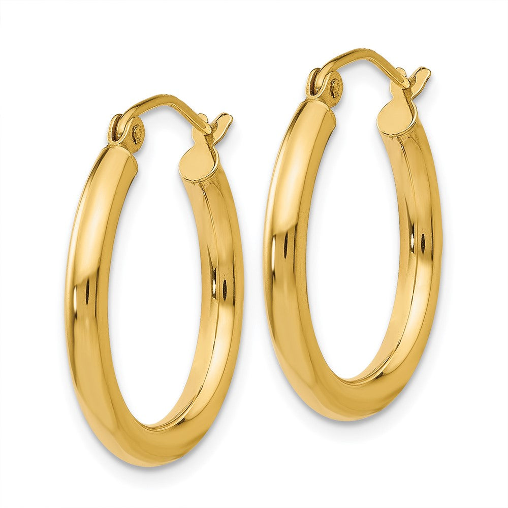 14k Yellow Gold 2.5 mm Tube Hoop Earrings (1.53 grams)