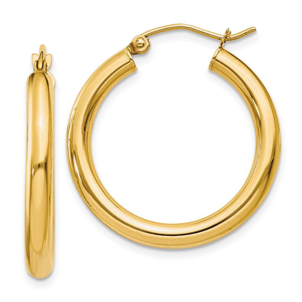 14k Yellow Gold 3 mm Tube Hoop Earrings (2.05 grams)