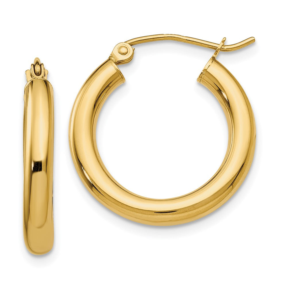 14k Yellow Gold 3 mm Tube Hoop Earrings (1.5 grams)