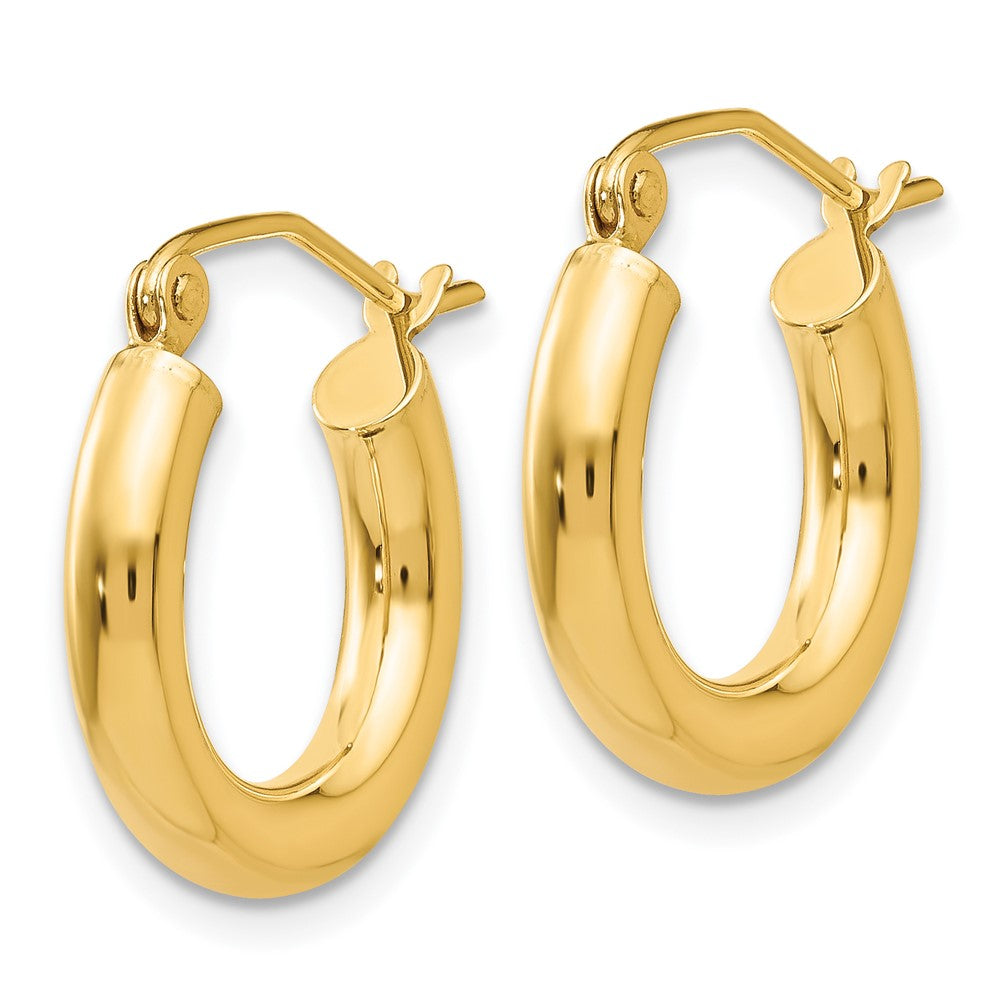 14k Yellow Gold 3 mm Tube Hoop Earrings (1.23 grams)