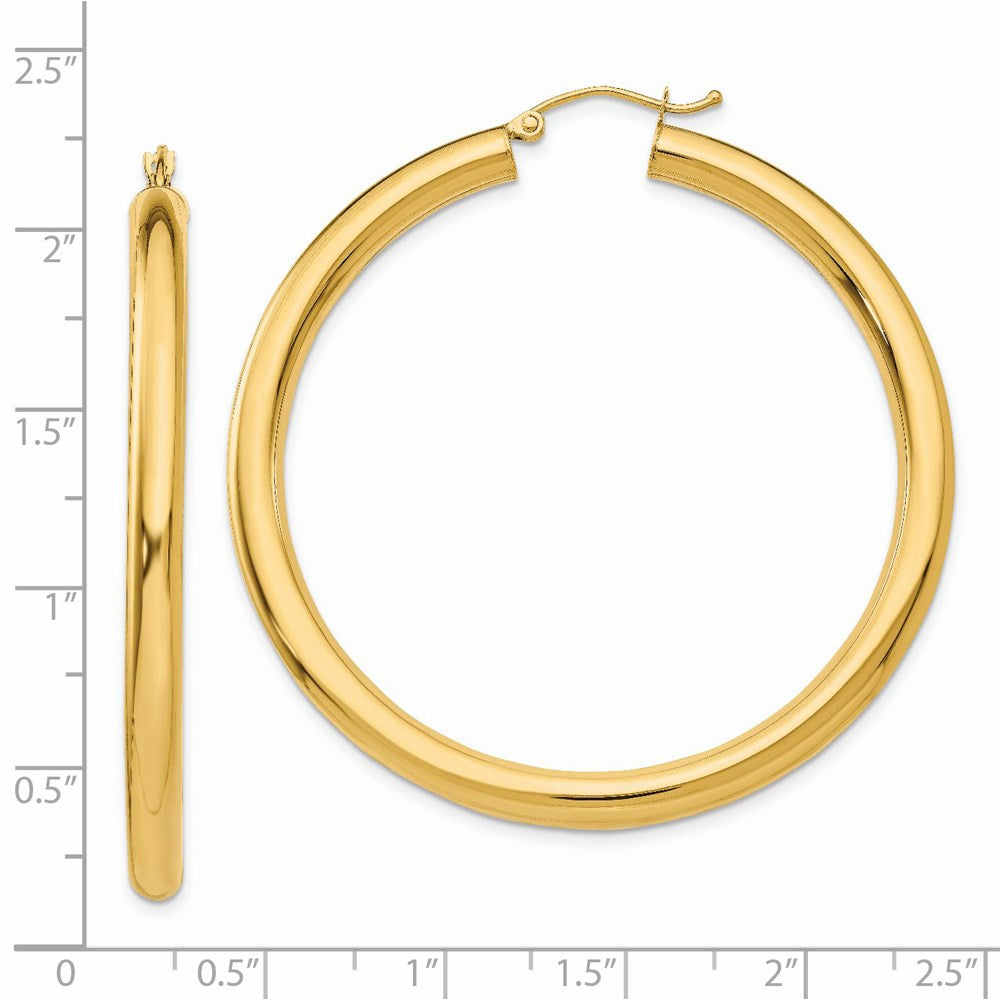 14k Yellow Gold 4 mm Tube Hoop Earrings (5.26 grams)