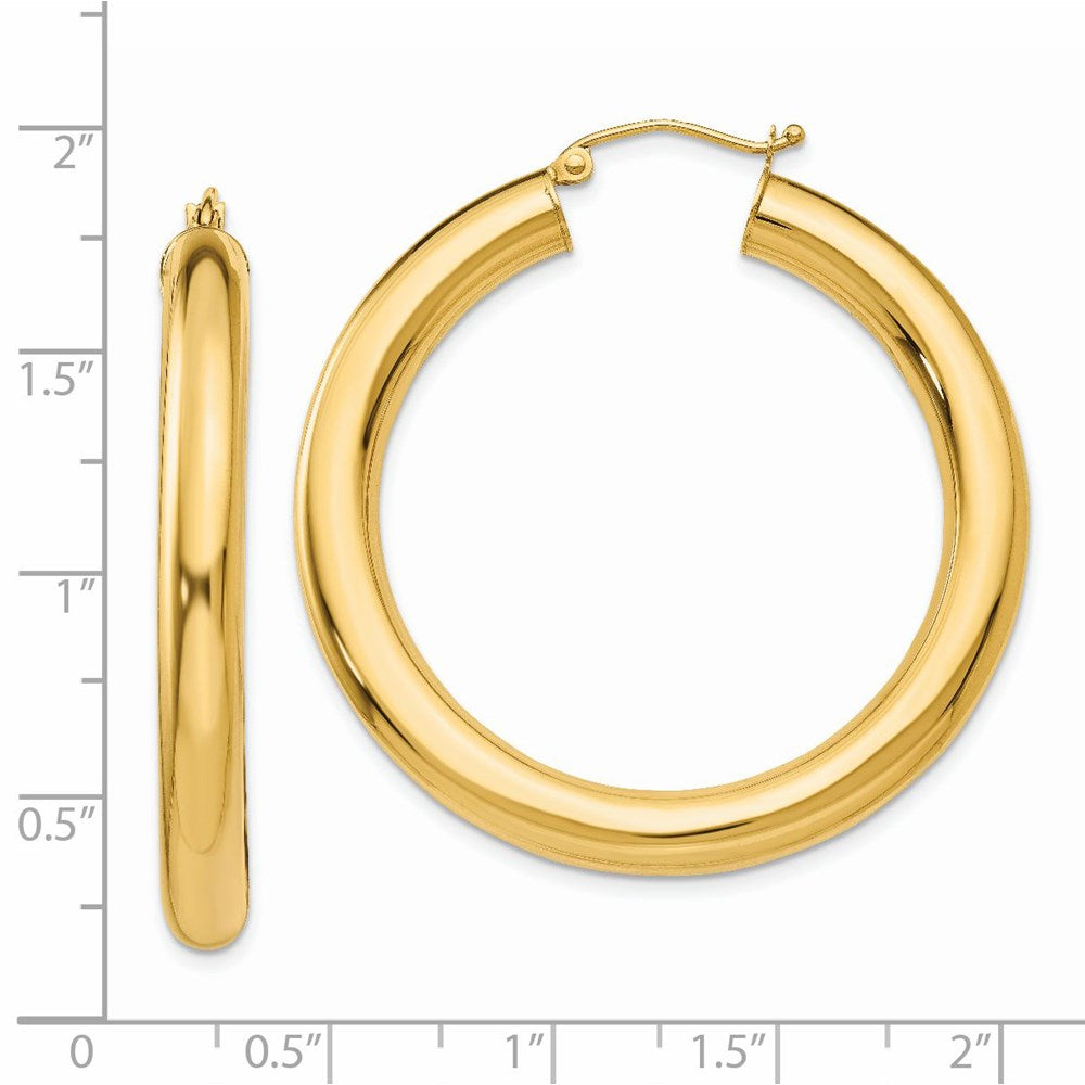14k Yellow Gold 5 mm Lightweight Hoop Earrings (5.67 grams)