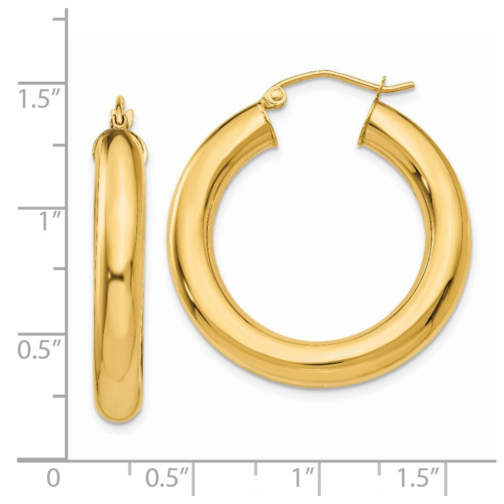 14k Yellow Gold 5 mm Lightweight Hoop Earrings (3.97 grams)
