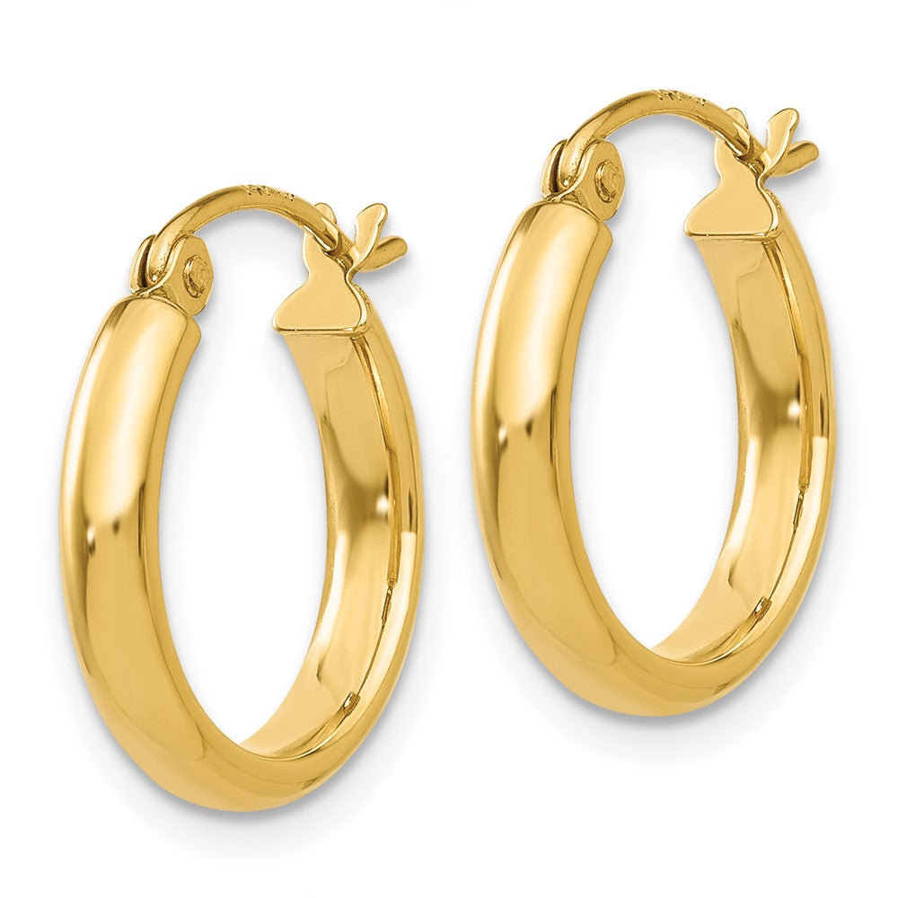 14k Yellow Gold 15 mm Polished Hoop Earring (1.05 grams)