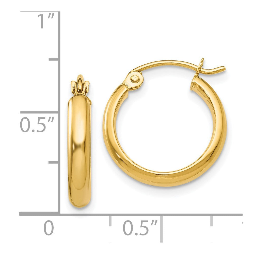 14k Yellow Gold 15 mm Polished Hoop Earring (1.05 grams)