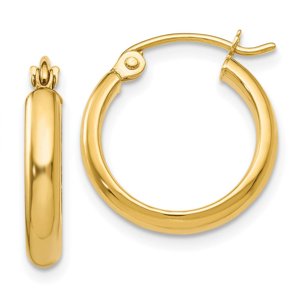 14k Yellow Gold 15 mm Polished Hoop Earring (1.05 grams)