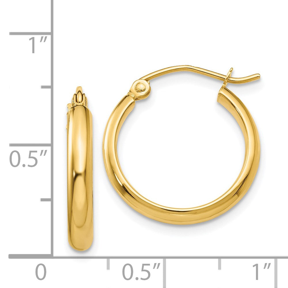 14k Yellow Gold 18 mm Polished Hoop Earring (1.34 grams)