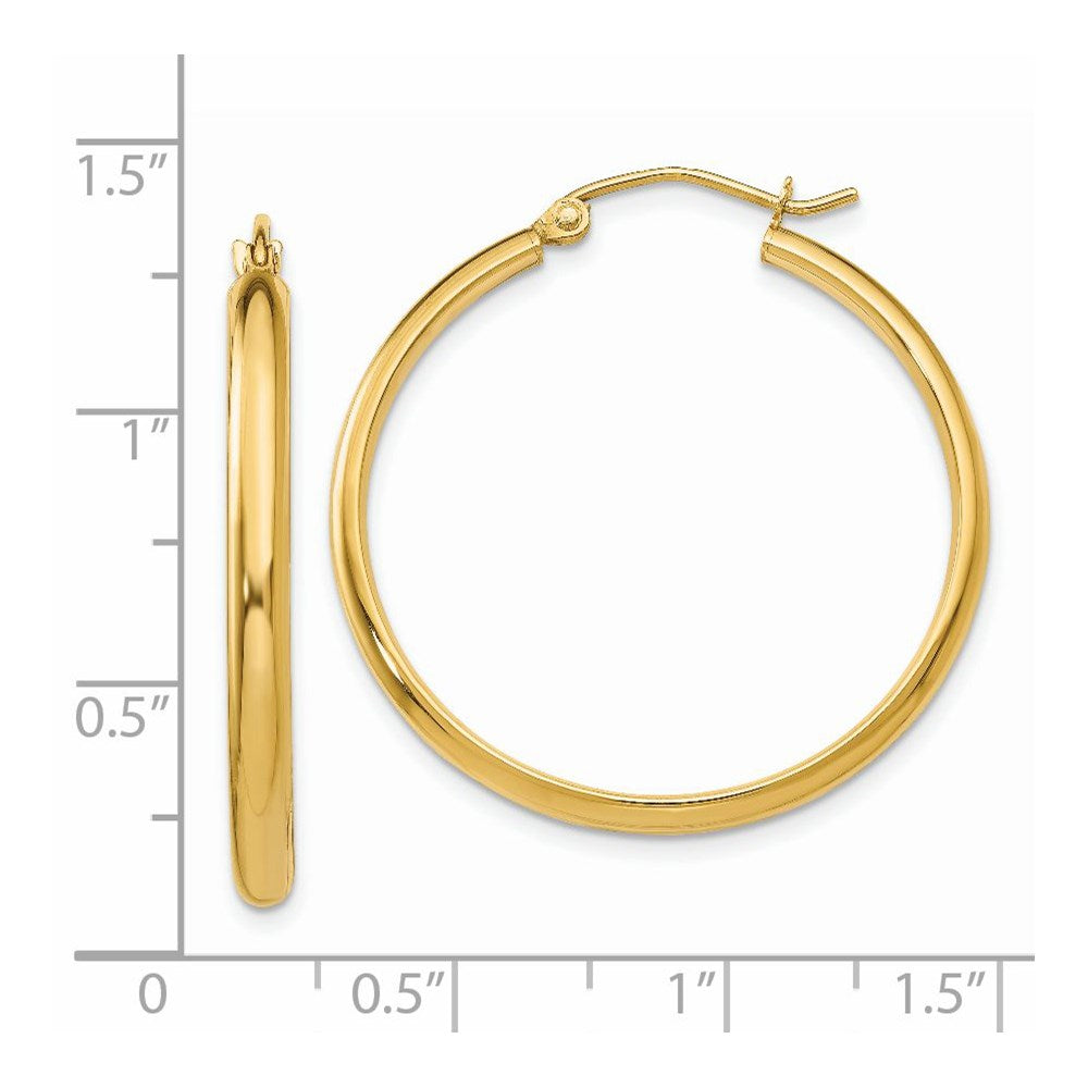 14k Yellow Gold 31 mm Polished Hoop Earring (2.25 grams)