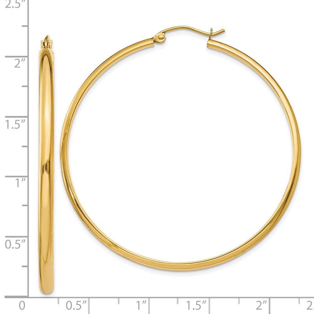 14k Yellow Gold 50 mm Polished Hoop Earring (3.88 grams)