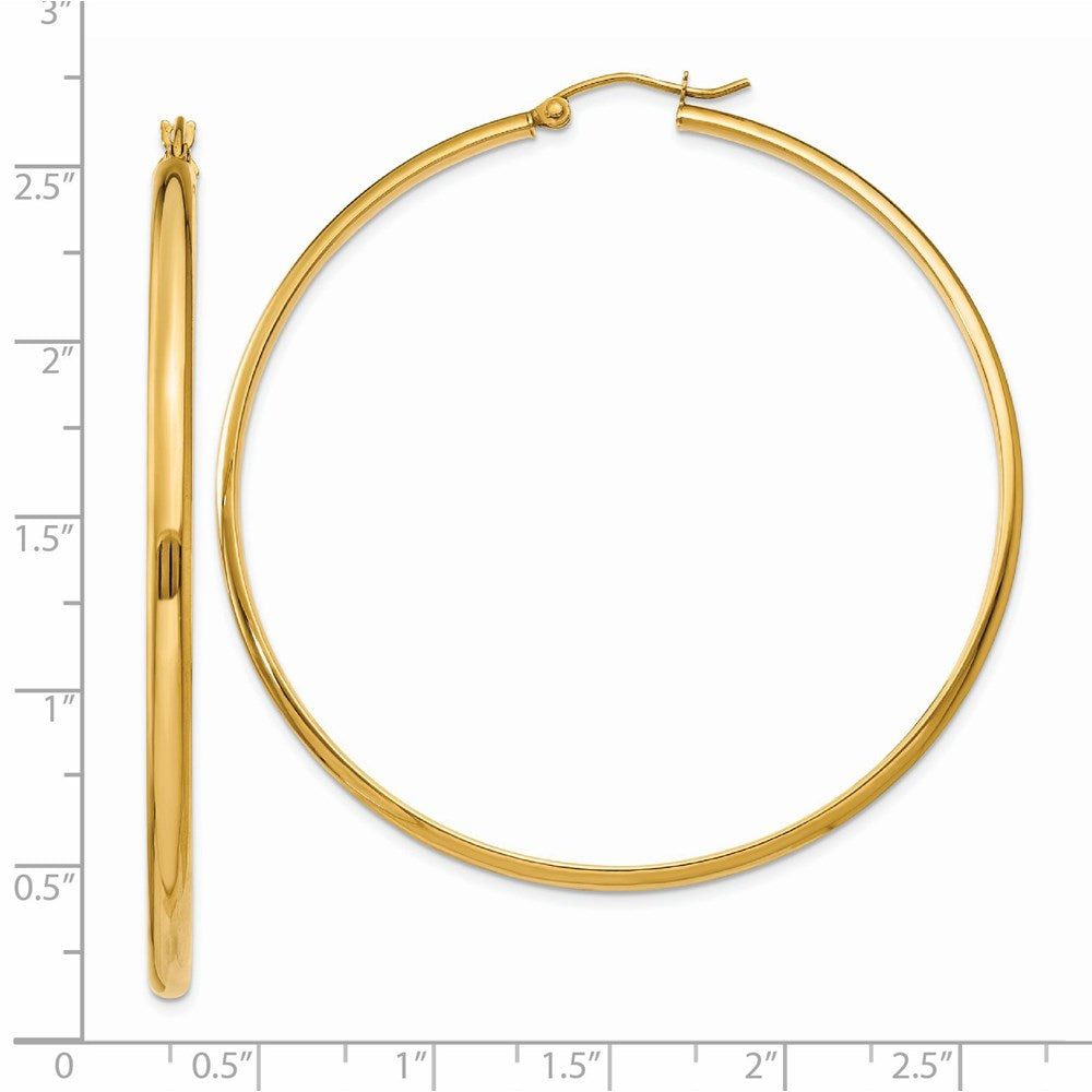 14k Yellow Gold 59 mm Polished Hoop Earring (4.08 grams)