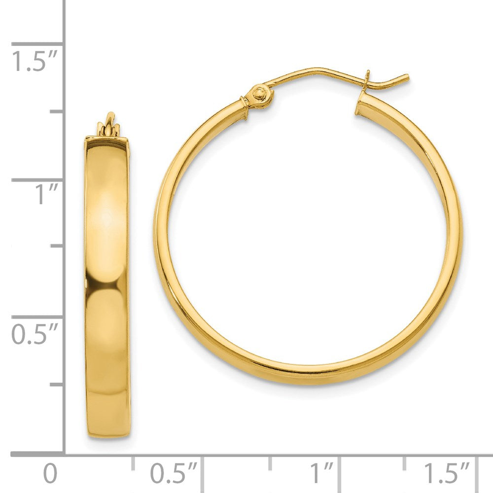 14k Yellow Gold 4 mm Polished Hoop Earring (2.54 grams)