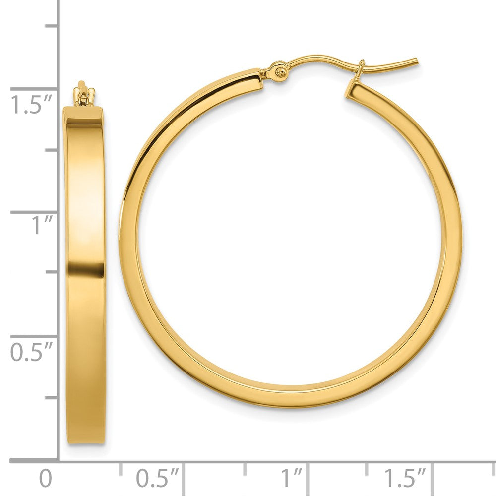 14k Yellow Gold 4 mm Polished Hoop Earring (3.16 grams)