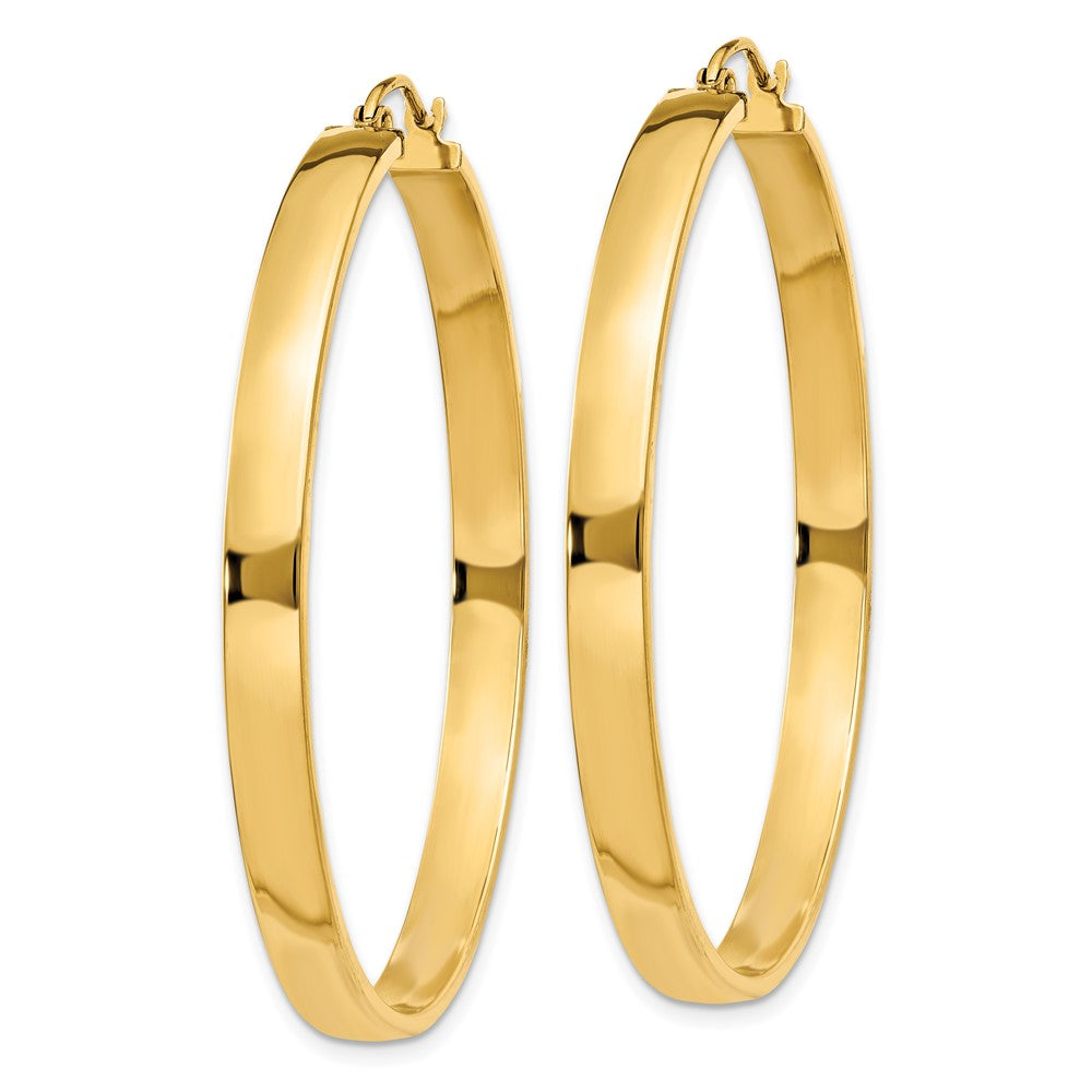 14k Yellow Gold 4 mm Polished Hoop Earring (4.63 grams)