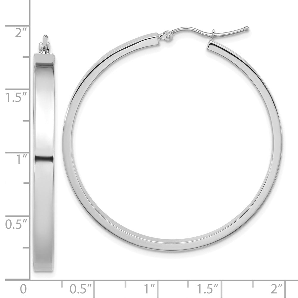 14k White Gold 44.4 mm  Polished Hoop Earring (4.68 grams)