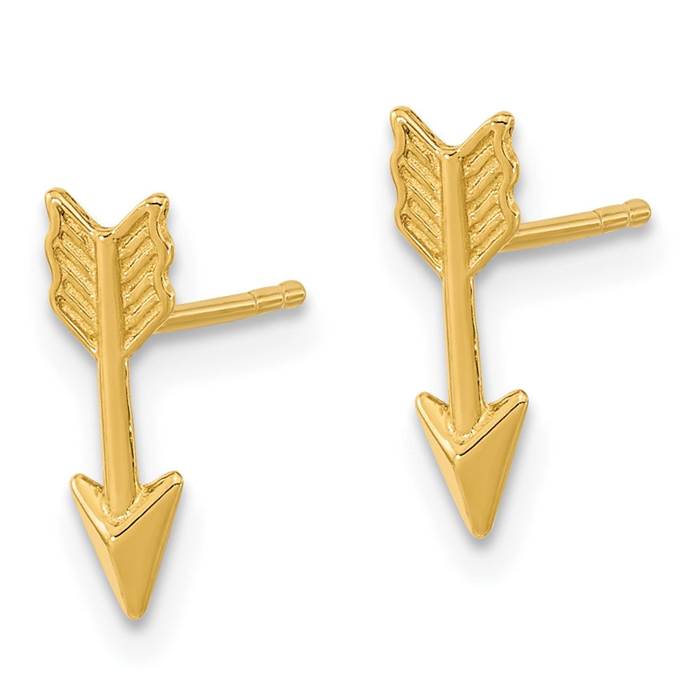 14k Yellow Gold 4 mm Gold Polished Arrow Post Earrings (0.73 grams)