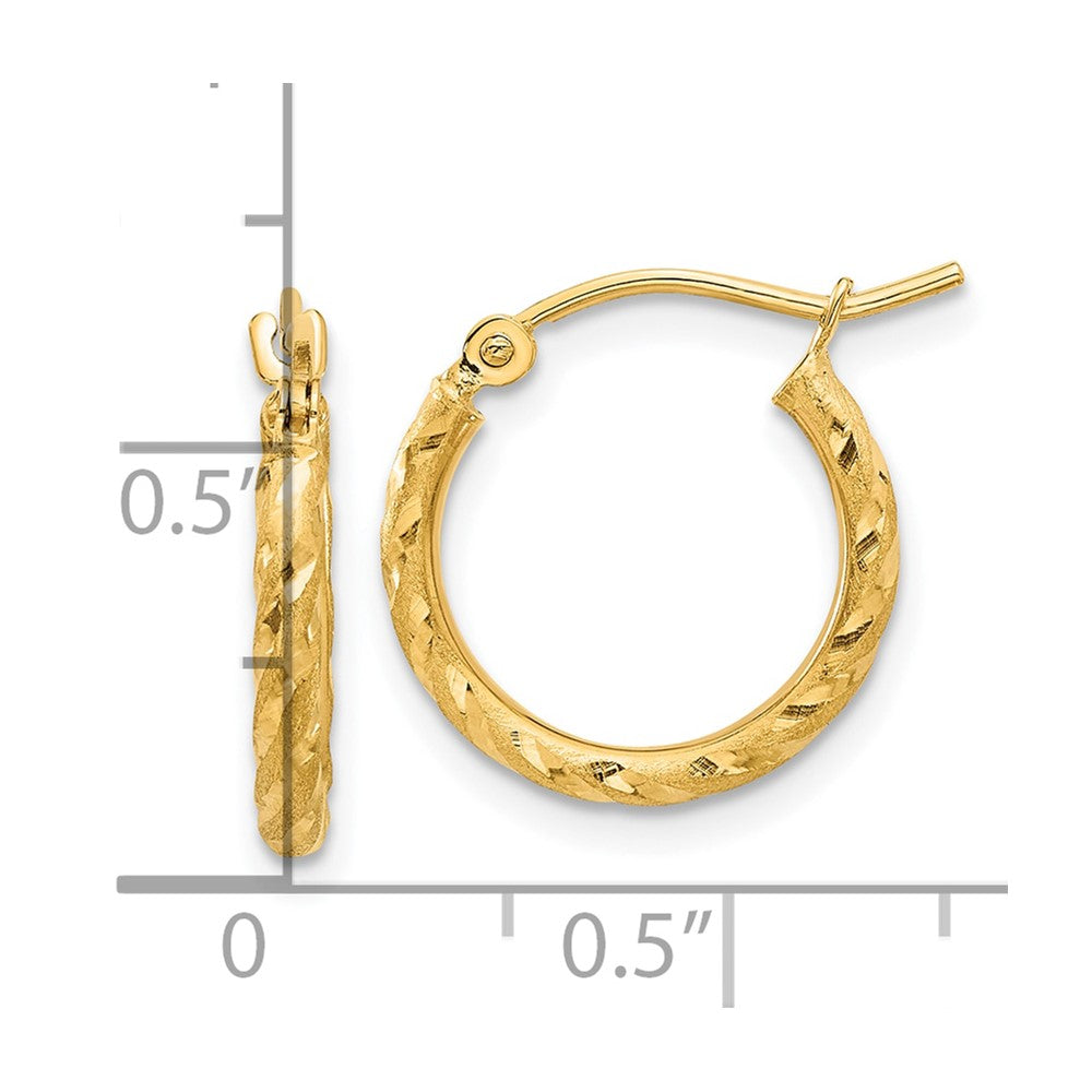 14k Yellow Gold 14.75 mm Hoop Earrings (0.83 grams)