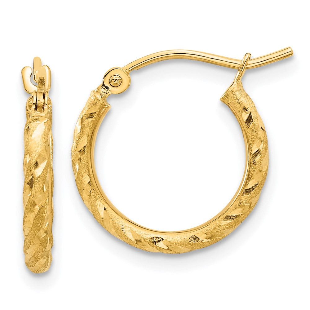 14k Yellow Gold 14.75 mm Hoop Earrings (0.83 grams)