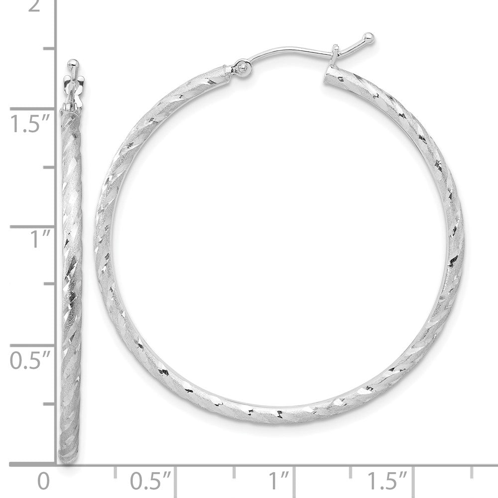 14k White Gold 40 mm Hoop Earrings (2.46 grams)