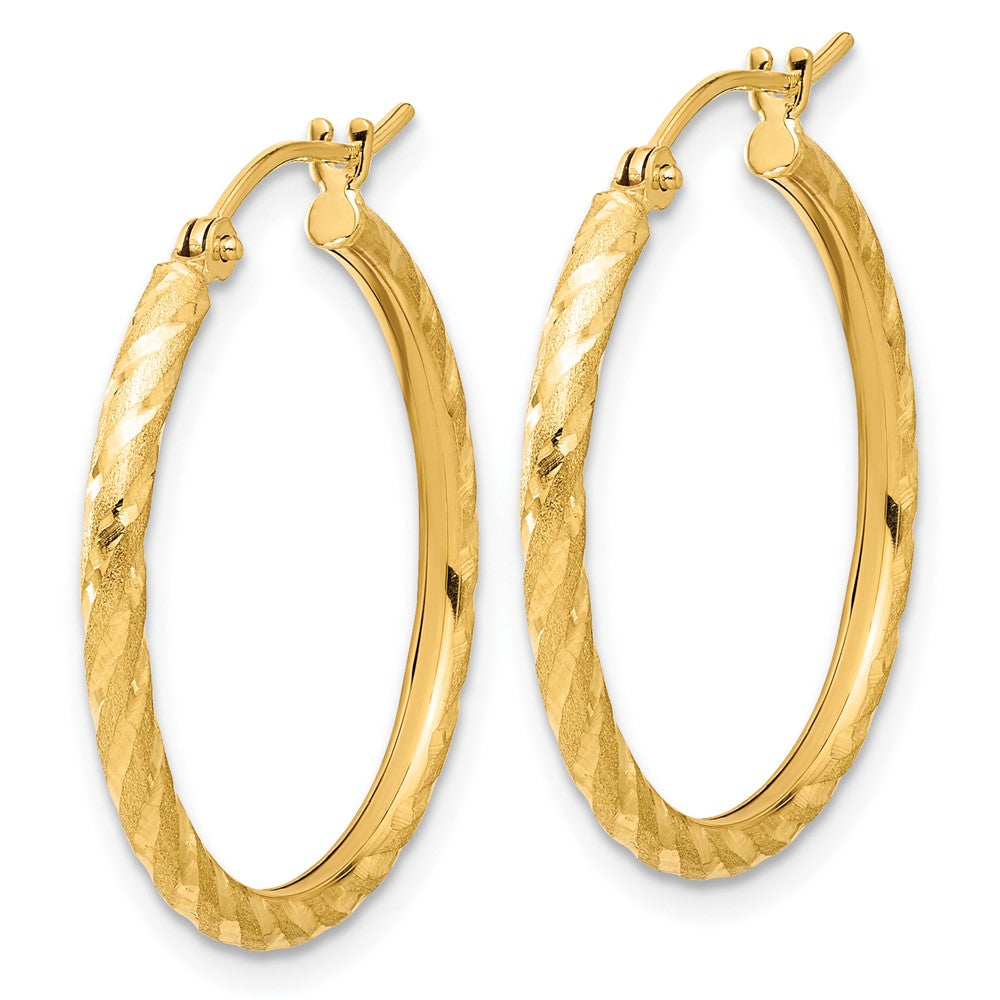 14k Yellow Gold 24.9 mm Hoop Earrings (1.35 grams)