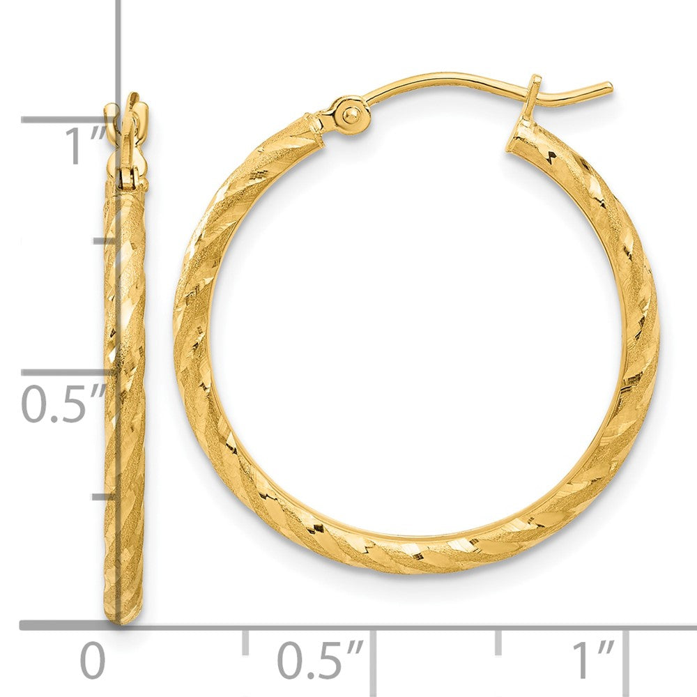 14k Yellow Gold 24.9 mm Hoop Earrings (1.35 grams)