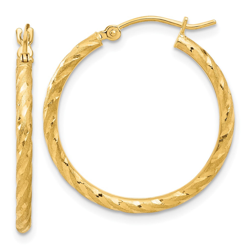 14k Yellow Gold 24.9 mm Hoop Earrings (1.35 grams)