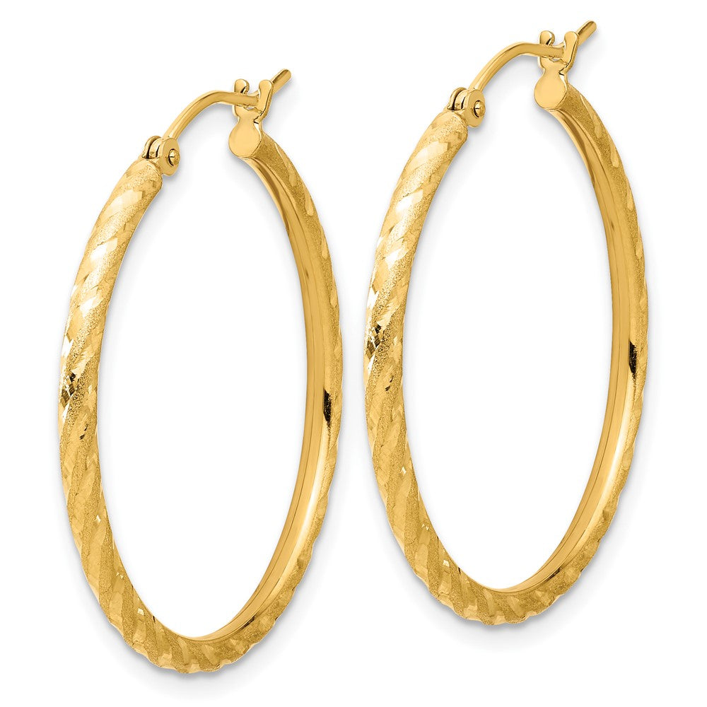 14k Yellow Gold 30 mm Hoop Earrings (1.55 grams)