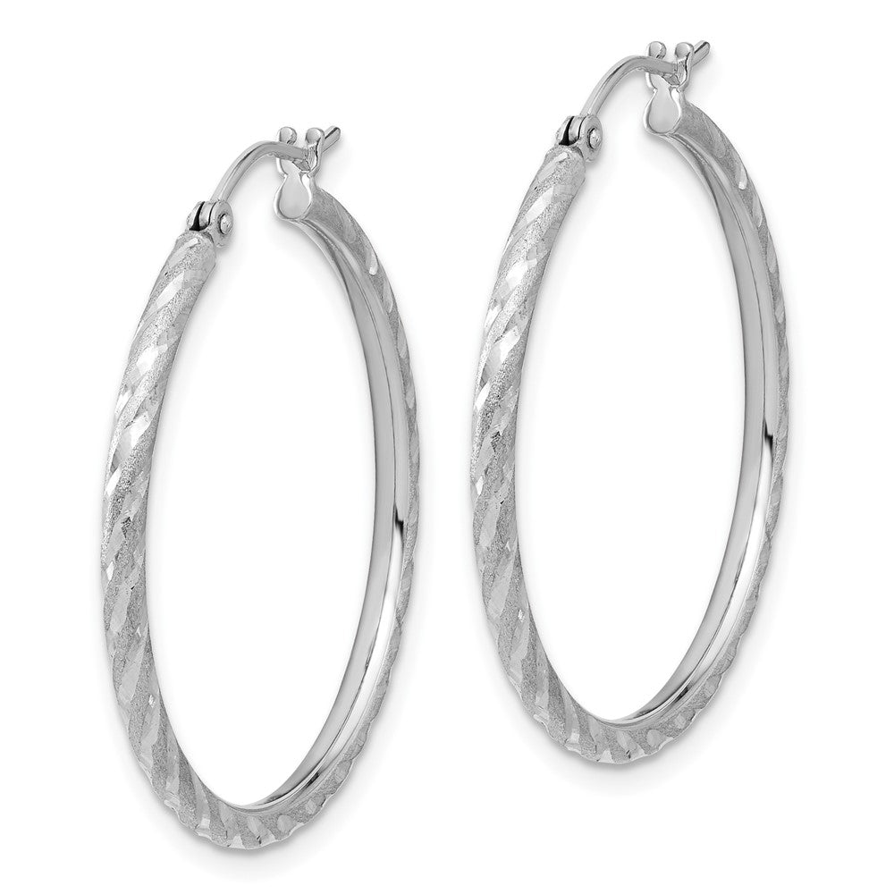 14k White Gold 30 mm Hoop Earrings (1.96 grams)