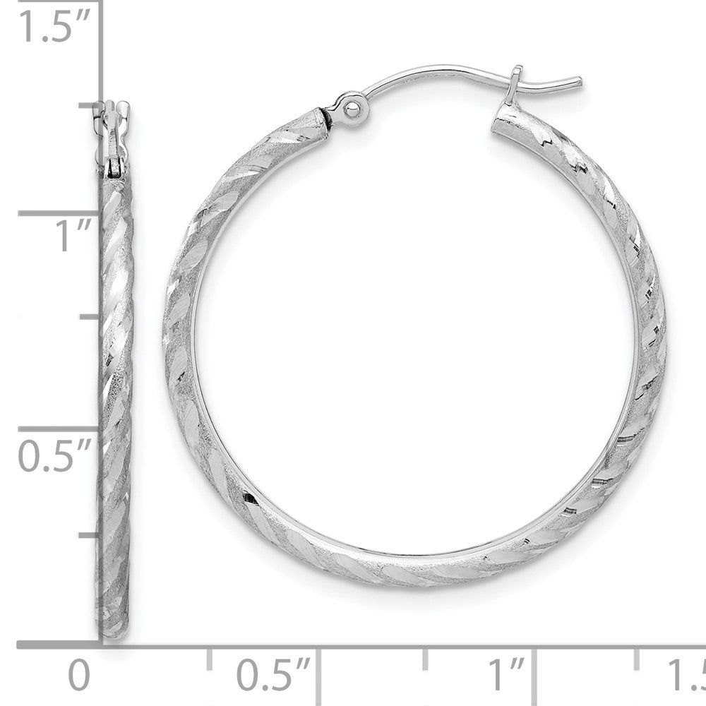 14k White Gold 30 mm Hoop Earrings (1.96 grams)