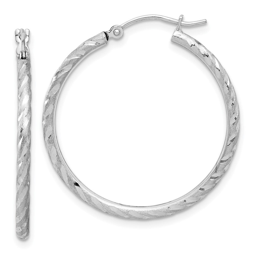 14k White Gold 30 mm Hoop Earrings (1.96 grams)