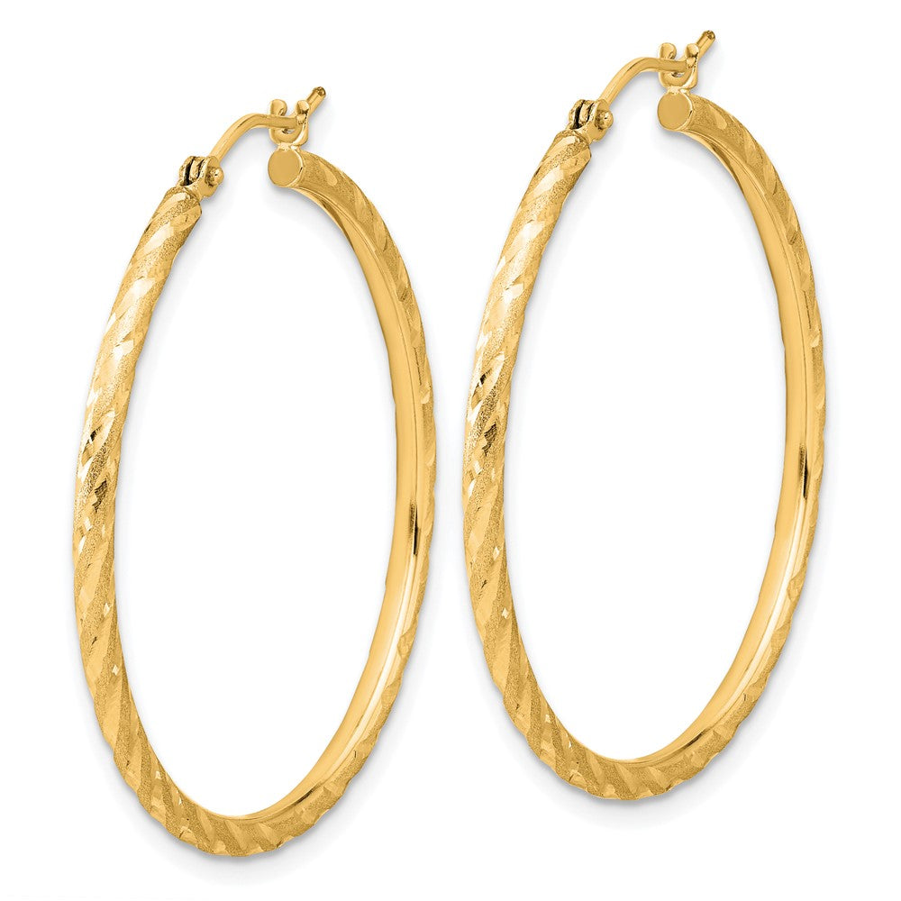 14k Yellow Gold 35 mm Hoop Earrings (1.84 grams)