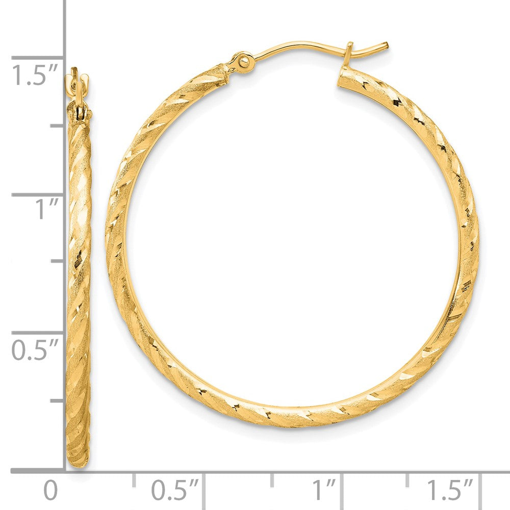 14k Yellow Gold 35 mm Hoop Earrings (1.84 grams)
