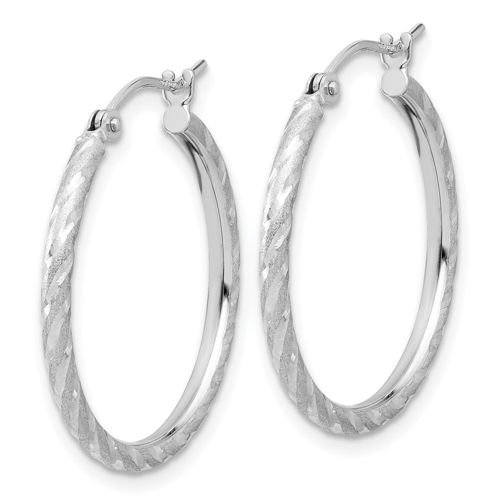 14k White Gold 24.9 mm Hoop Earrings (1.35 grams)