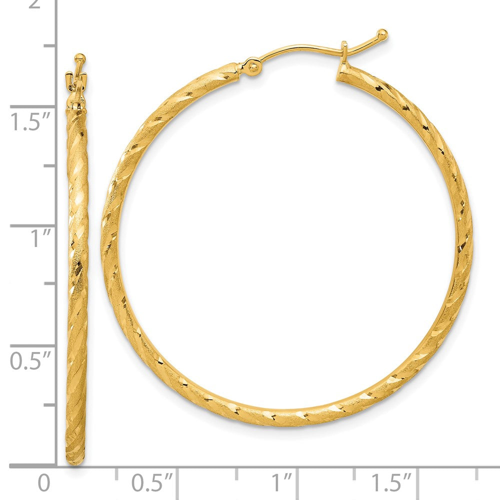 14k Yellow Gold 40 mm Hoop Earrings (2.11 grams)
