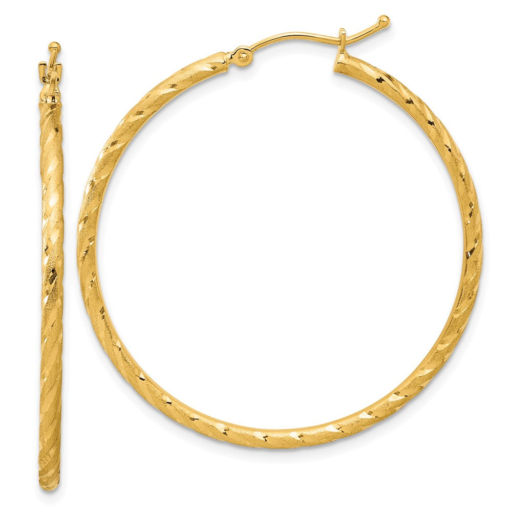 14k Yellow Gold 40 mm Hoop Earrings (2.11 grams)