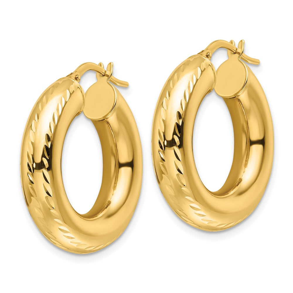 14k Yellow Gold 25.75 mm Hollow Round Hoop Earrings (4.1 grams)