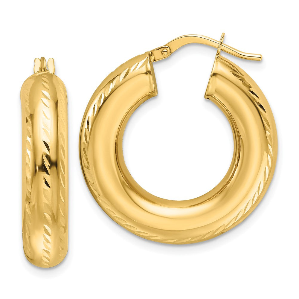 14k Yellow Gold 25.75 mm Hollow Round Hoop Earrings (4.1 grams)