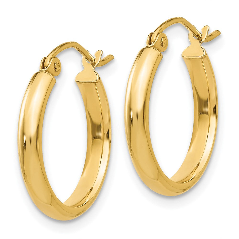 14k Yellow Gold 2.75 mm Round Tube Hoop Earrings (1.1 grams)