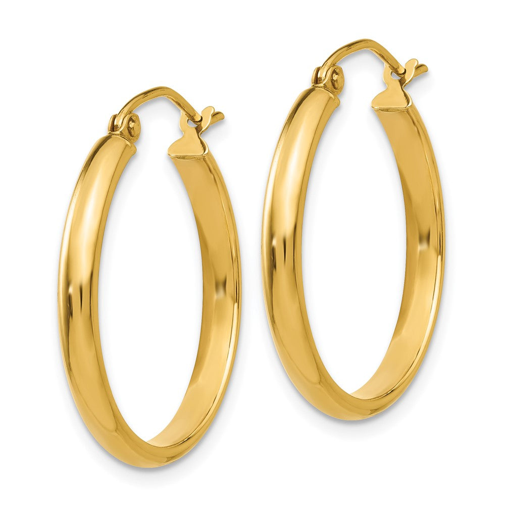 14k Yellow Gold 2.75 mm Round Tube Hoop Earrings (1.43 grams)