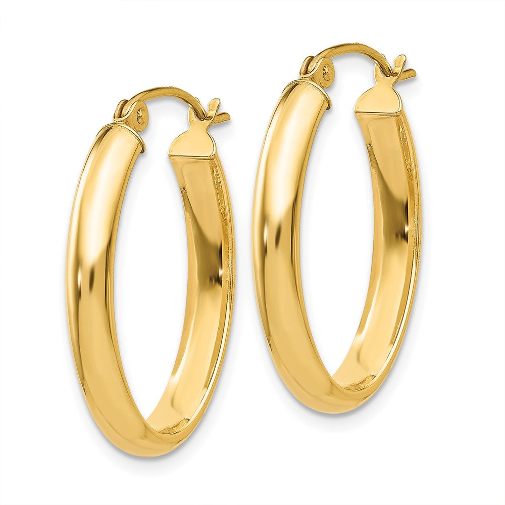 14k Yellow Gold 17 mm Oval Hoop Earrings (1.51 grams)