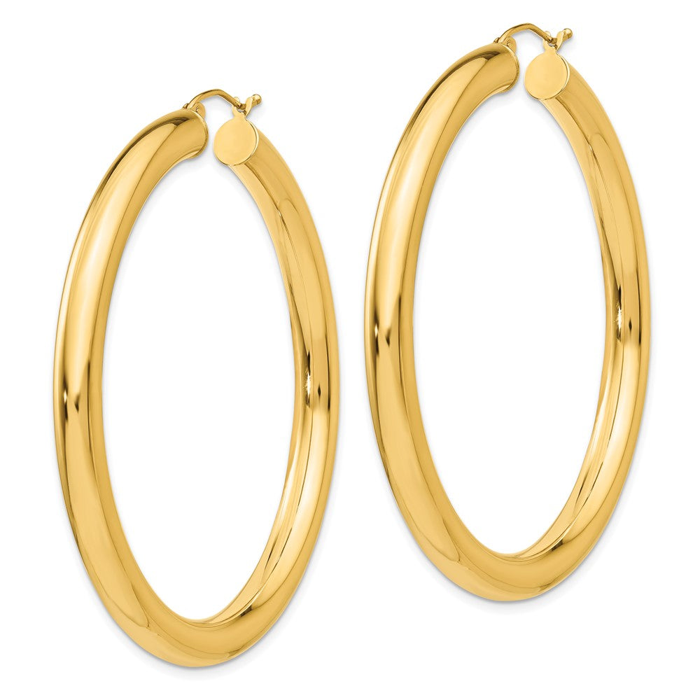 14k Yellow Gold 5 mm Tube Hoop Earrings (9.28 grams)