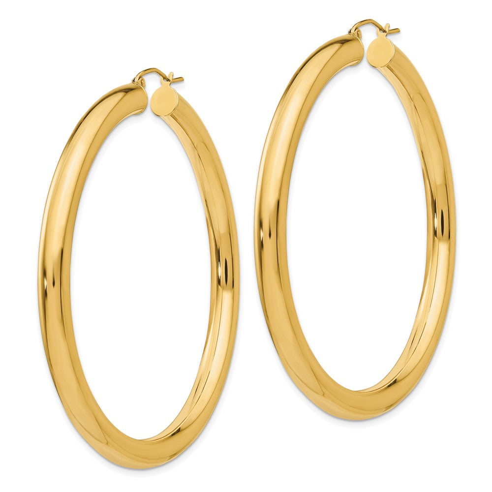 14k Yellow Gold 5 mm Tube Hoop Earrings (10.43 grams)
