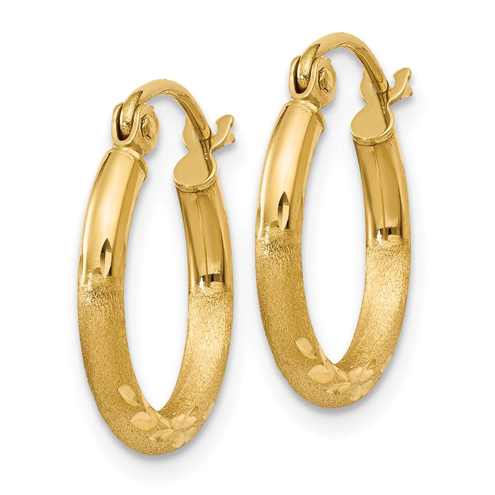 14k Yellow Gold 2 mm Round Tube Hoop Earrings (0.85 grams)