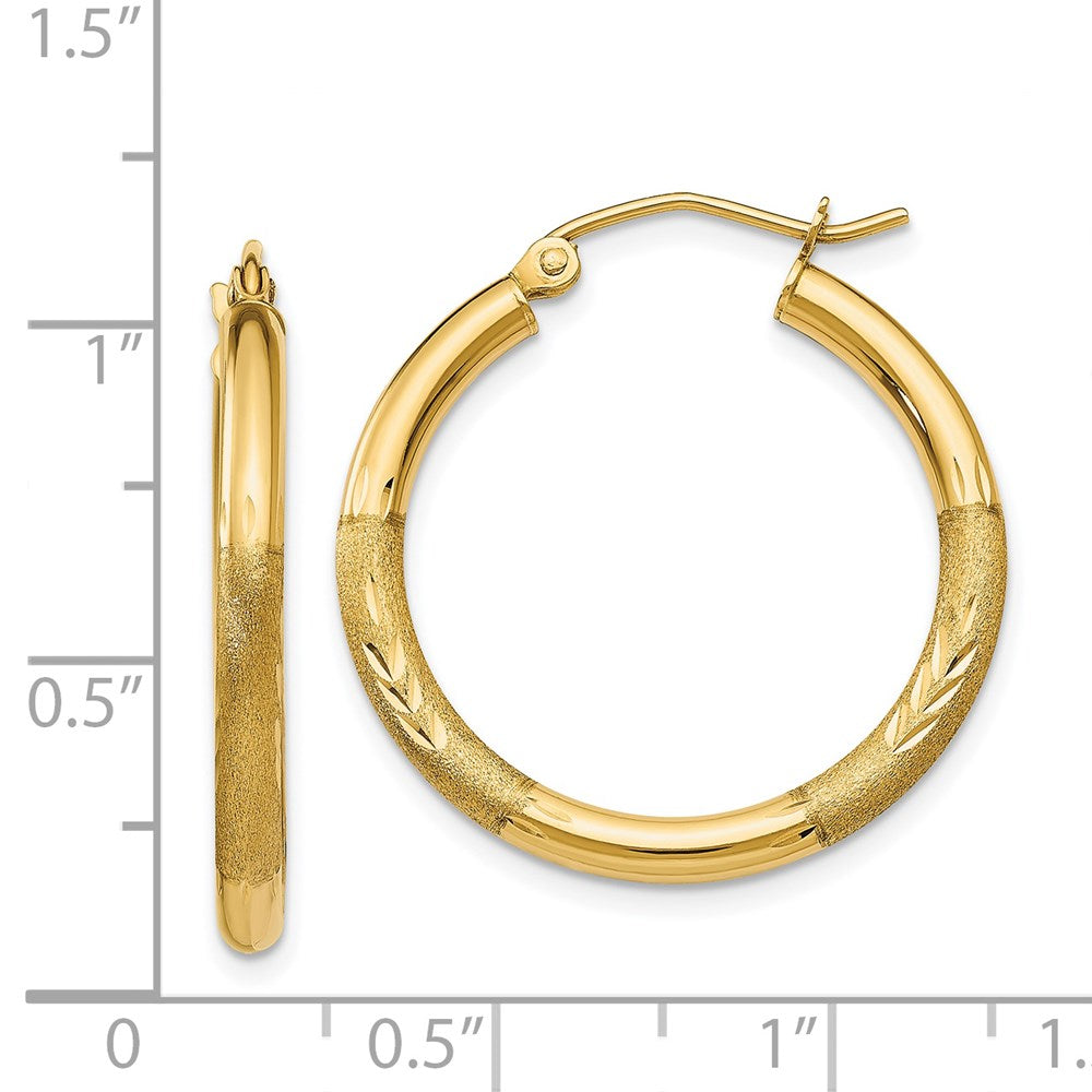 14k Yellow Gold 24 mm Round Hoop Earrings (1.43 grams)