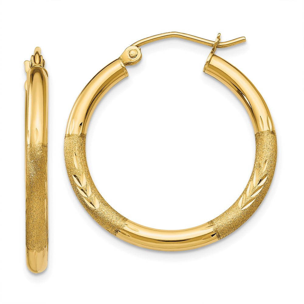 14k Yellow Gold 24 mm Round Hoop Earrings (1.43 grams)