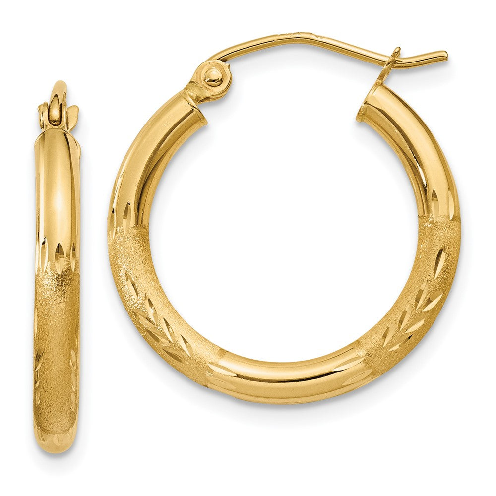 14k Yellow Gold 20 mm Round Hoop Earrings (1.29 grams)