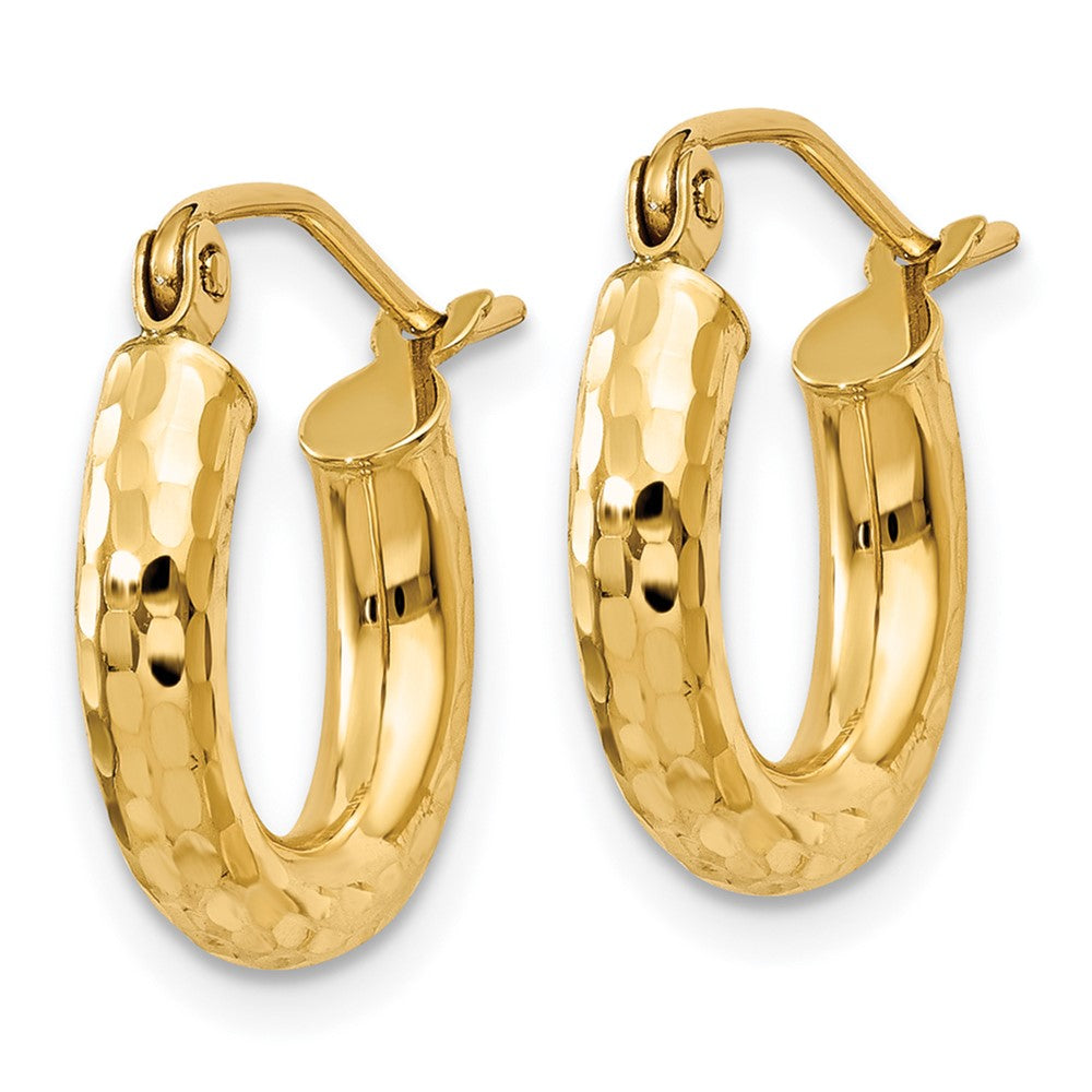 14k Yellow Gold 3 mm Round Hoop Earrings (0.99 grams)