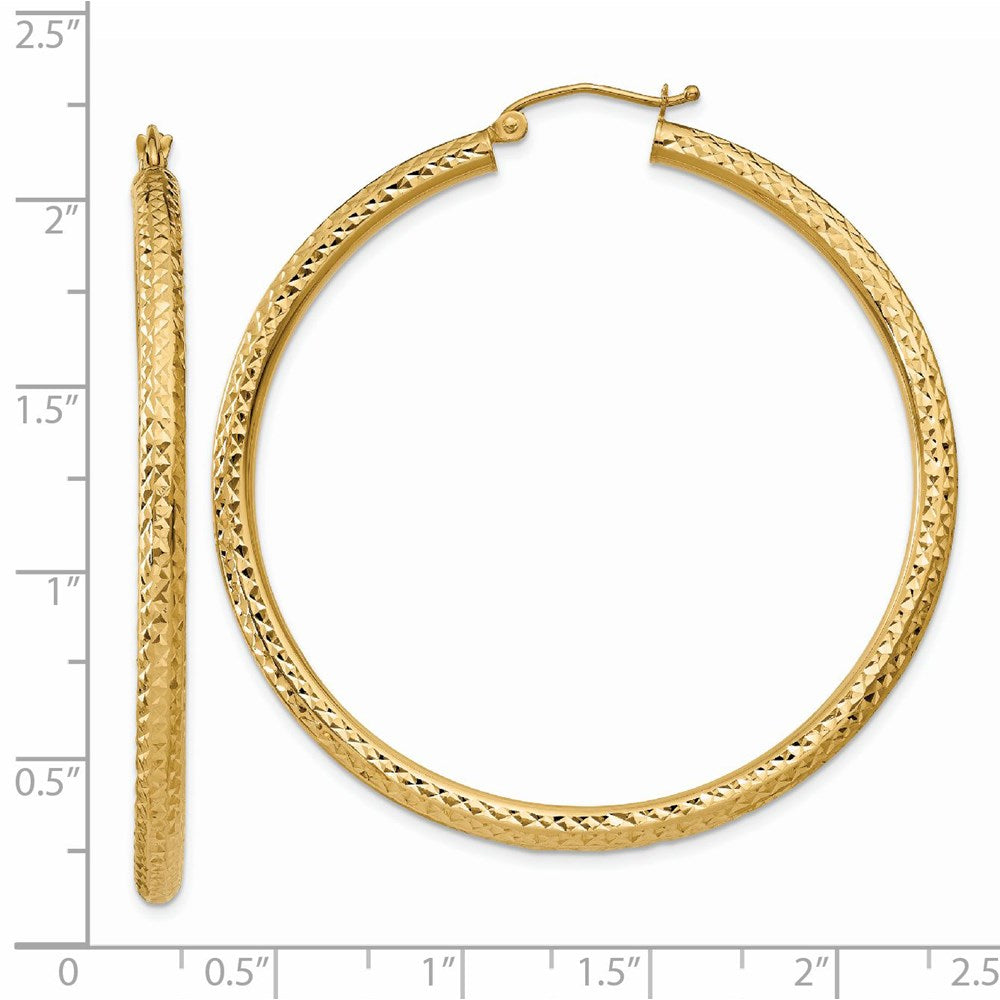 14k Yellow Gold 3 mm Round Hoop Earrings (3.64 grams)