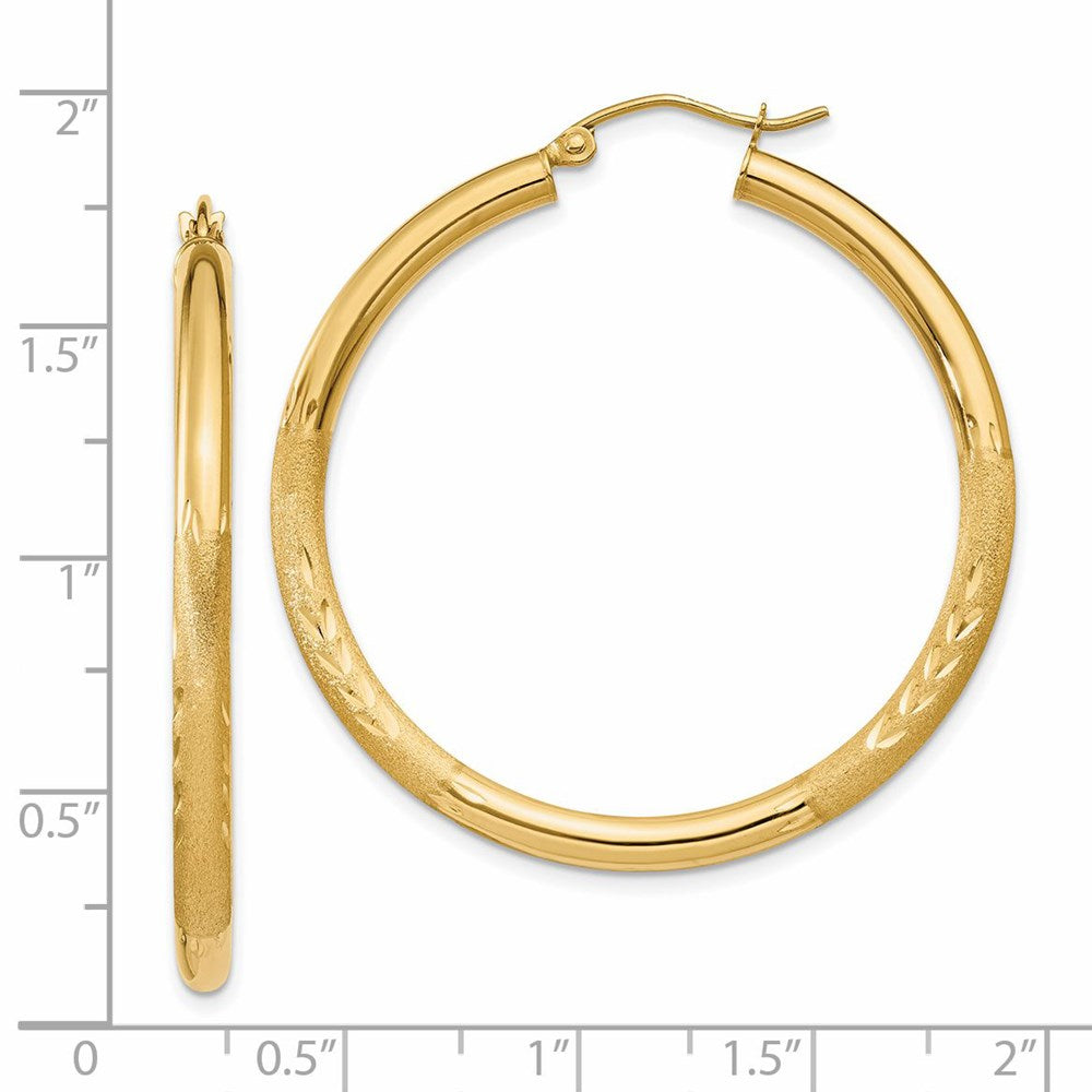 14k Yellow Gold 3 mm Round Hoop Earrings (2.9 grams)