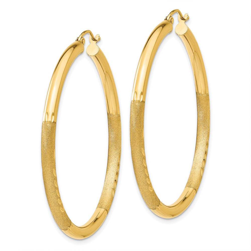 14k Yellow Gold 3 mm Round Hoop Earrings (3.16 grams)